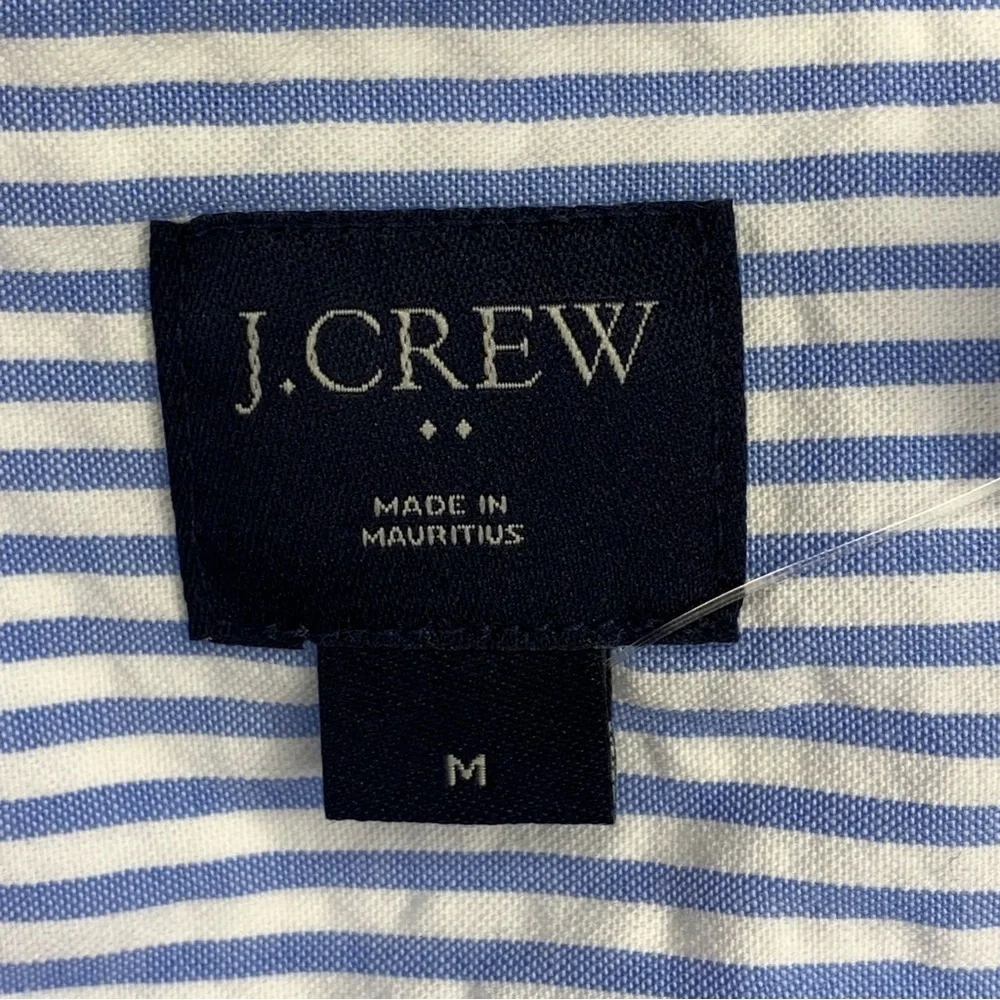 M NEW J Crew Men’s Blue White Striped Long Sleeve Button Down Shirt Medium
